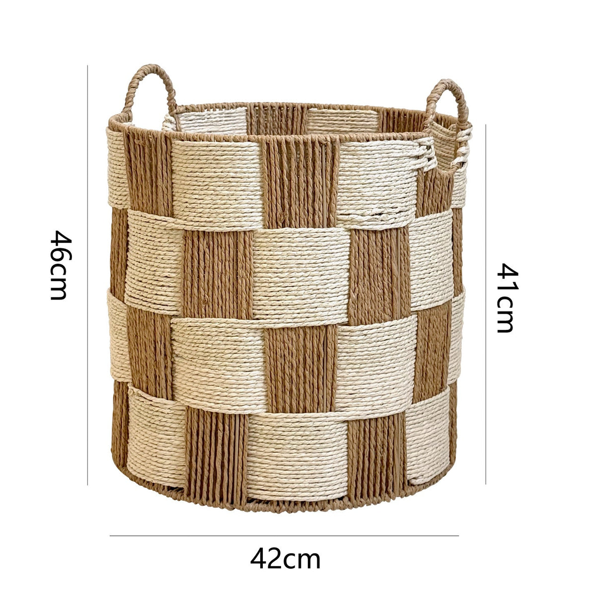 Honeycomb Weave Storage Organizer Basket with Rope Handles | Laundry and Toy Bin | 15.7 x 11 x 9 in