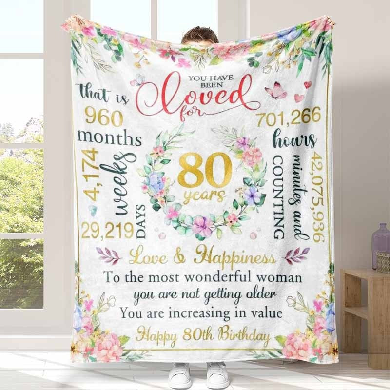 Milestone Birthday Fleece Warm Blanket with Quotes | Soft Machine Washable Throw | 6 Ages | 4 Sizes