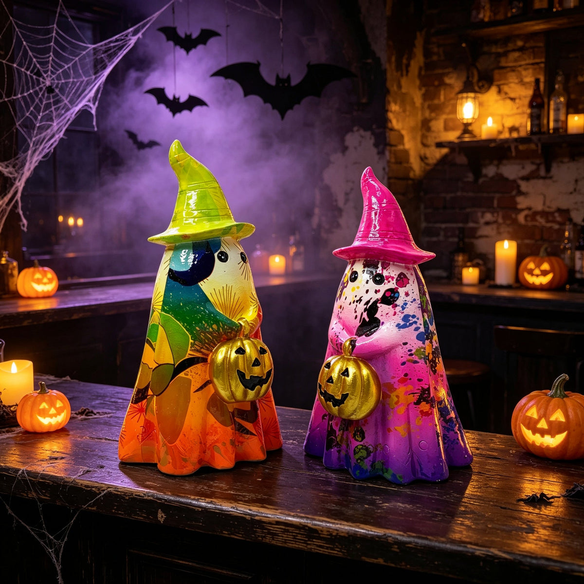 Halloween Decorative Figure | Available in 4 Colors | Stands on Shelves, Mantels, and Side Tables