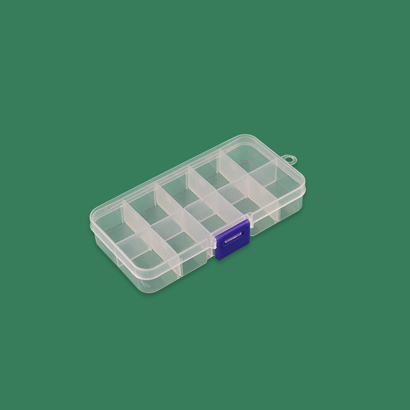 Clear Craft Box with Adjustable Compartments | Bead Storage for Buttons, Thread and Small Tools | 2 Colors