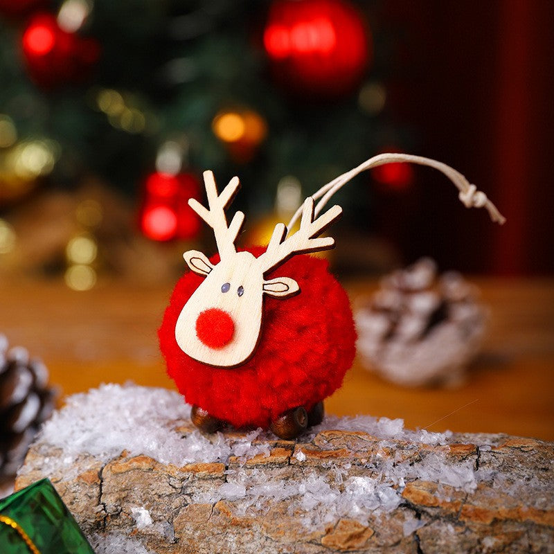 Plush Fabric Christmas Tree Decorations Ornaments Hanging Set