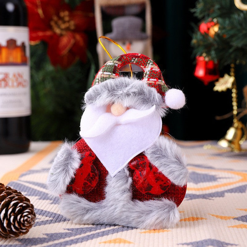 Plush Fabric Christmas Tree Decorations Ornaments Hanging Set
