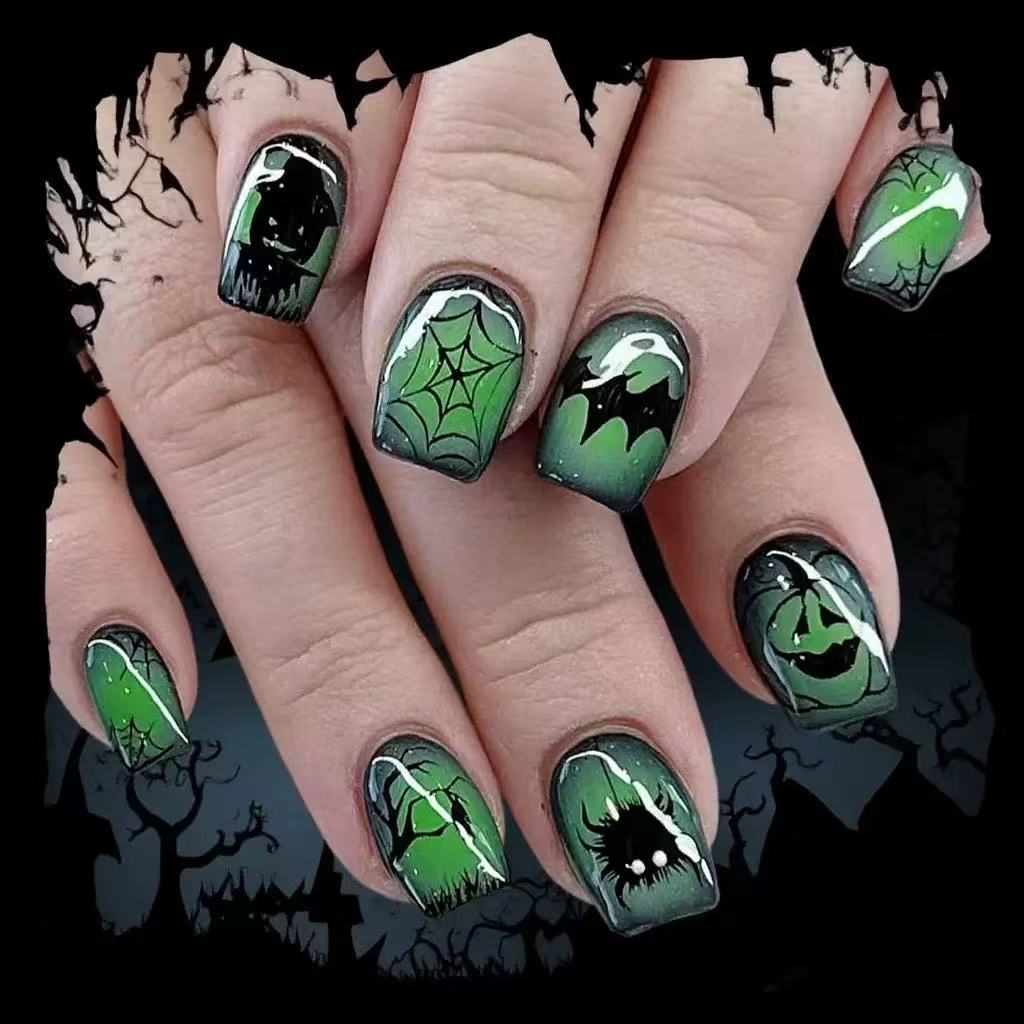 Halloween 3D Press-On Nails | Available in Blue, Unbekannt | Glue-Free Application in Minutes for Parties and Nights Out