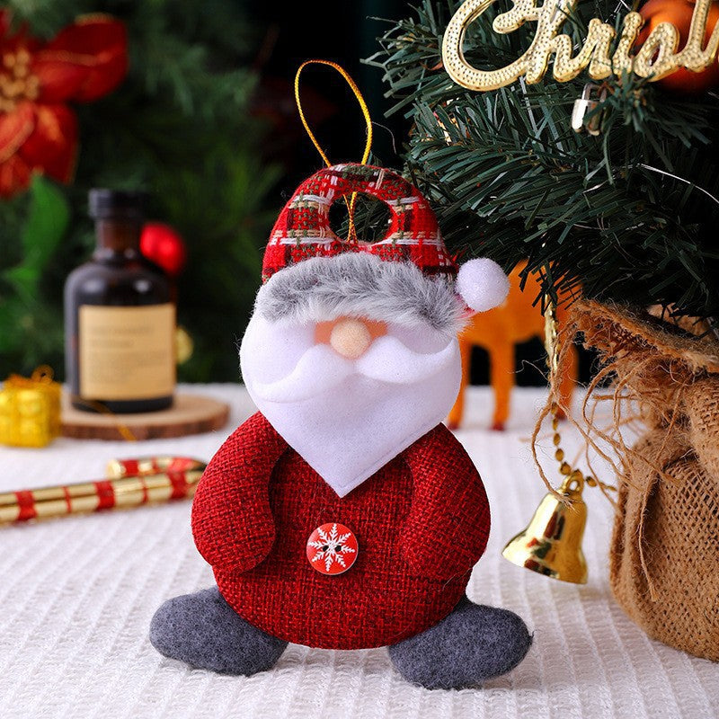 Plush Fabric Christmas Tree Decorations Ornaments Hanging Set