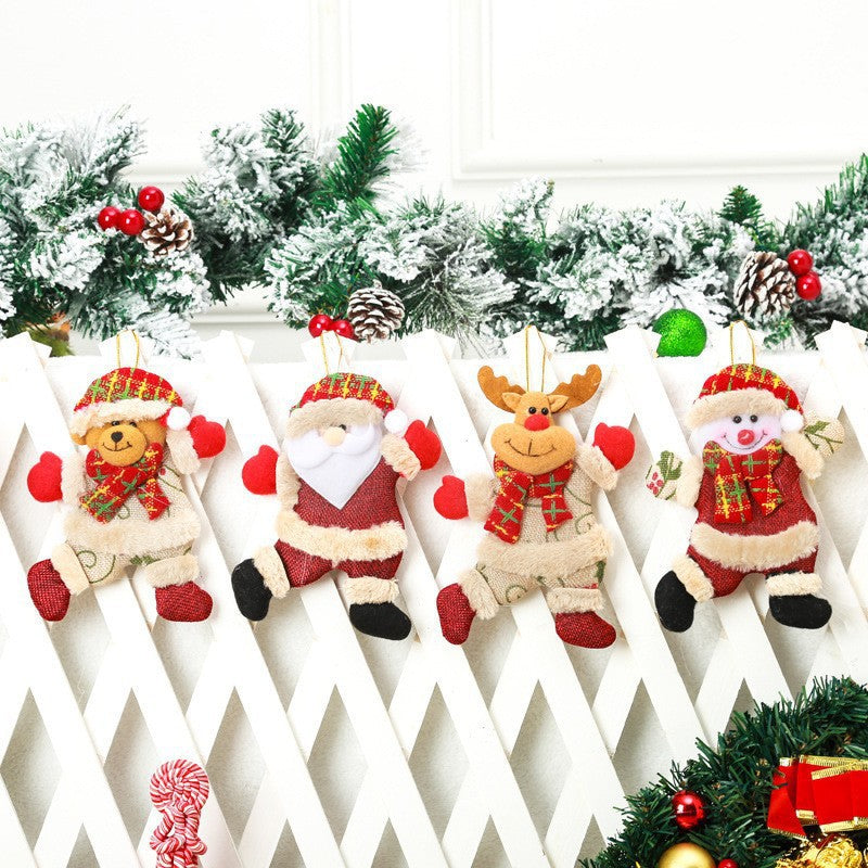 Plush Fabric Christmas Tree Decorations Ornaments Hanging Set