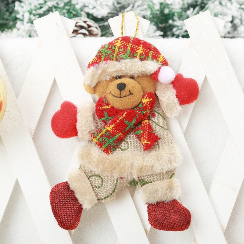 Plush Fabric Christmas Tree Decorations Ornaments Hanging Set