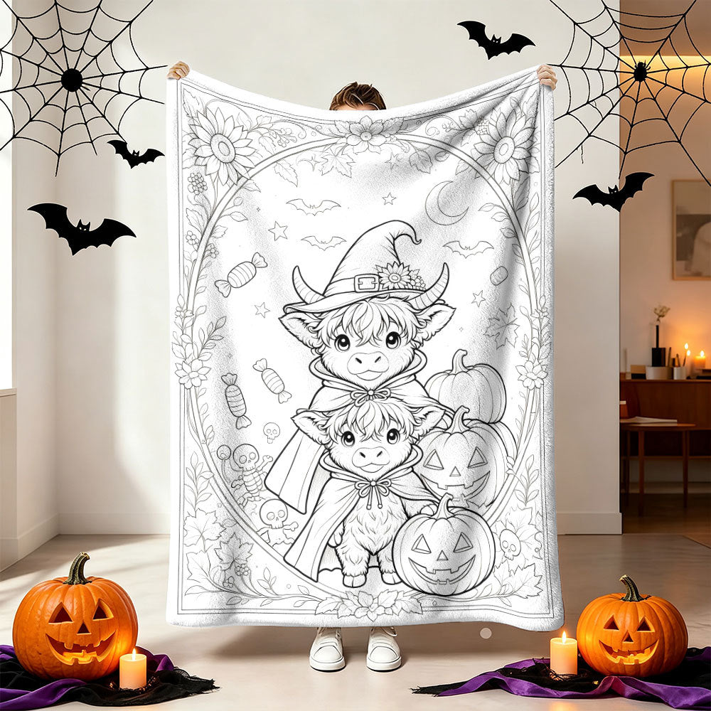 Halloween Throw Blanket | Available in 5 Colors and 5 Sizes | Soft Fleece for Sofas, Beds, and Movie Nights
