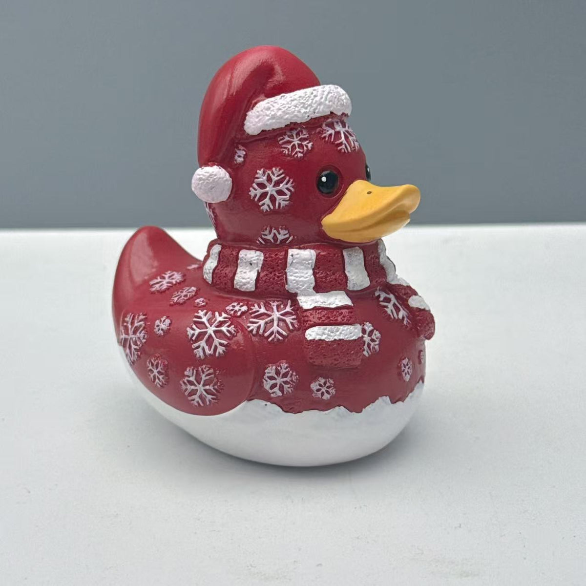 Santa Duck Figurine for Holiday Centerpieces and Shelf Display