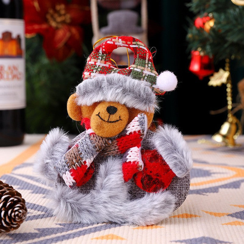 Plush Fabric Christmas Tree Decorations Ornaments Hanging Set