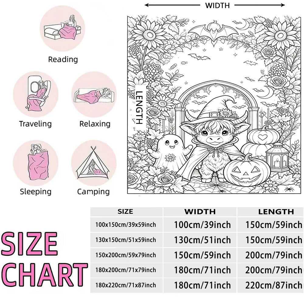 Halloween Throw Blanket | Available in 5 Colors and 5 Sizes | Soft Fleece for Sofas, Beds, and Movie Nights