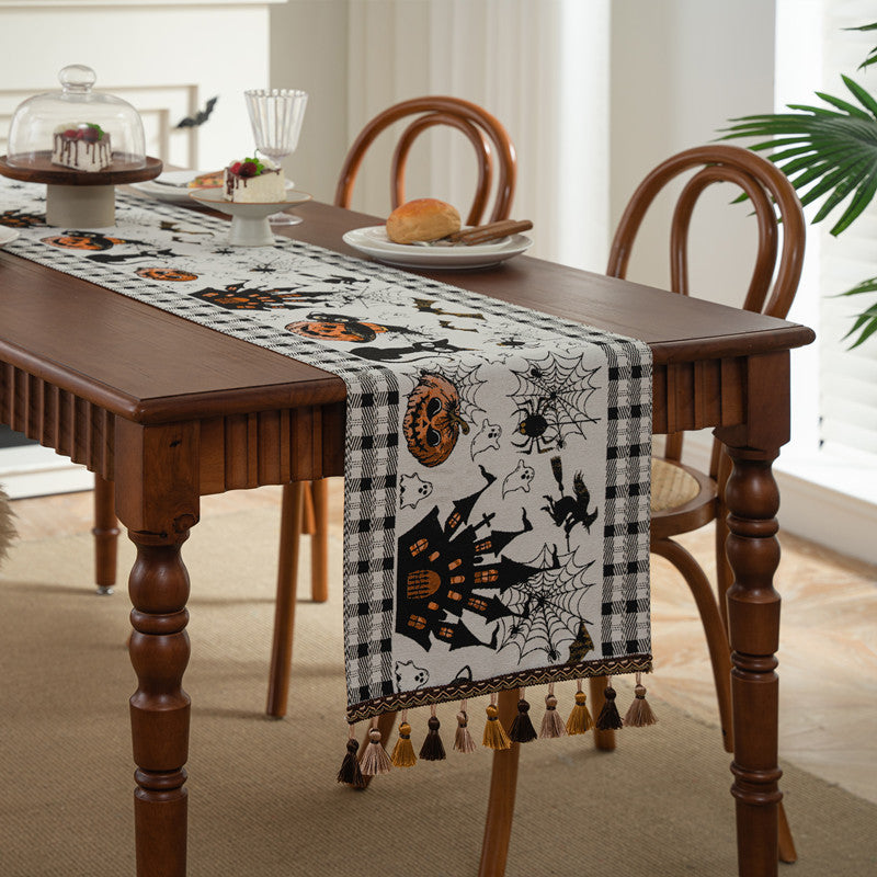 Halloween Table Runner | Available in Black, Kürbis, Yellow | Sets the Table for Dinners, Parties, and Buffets