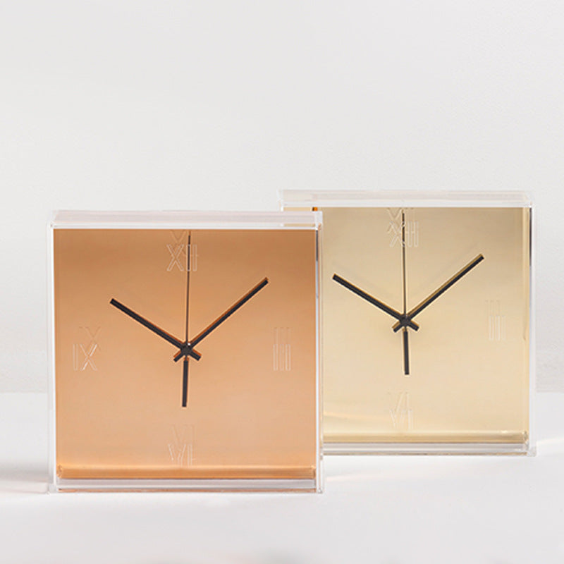 Square Wall Clock with Roman Numerals on a Contrasting Dial | Silent Movement and Light Build | 4 Colors