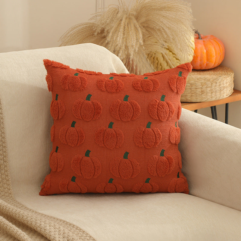Halloween Pumpkin Throw Pillow | Available in 5 Colors | Plush Accent for Sofas, Chairs, and Beds