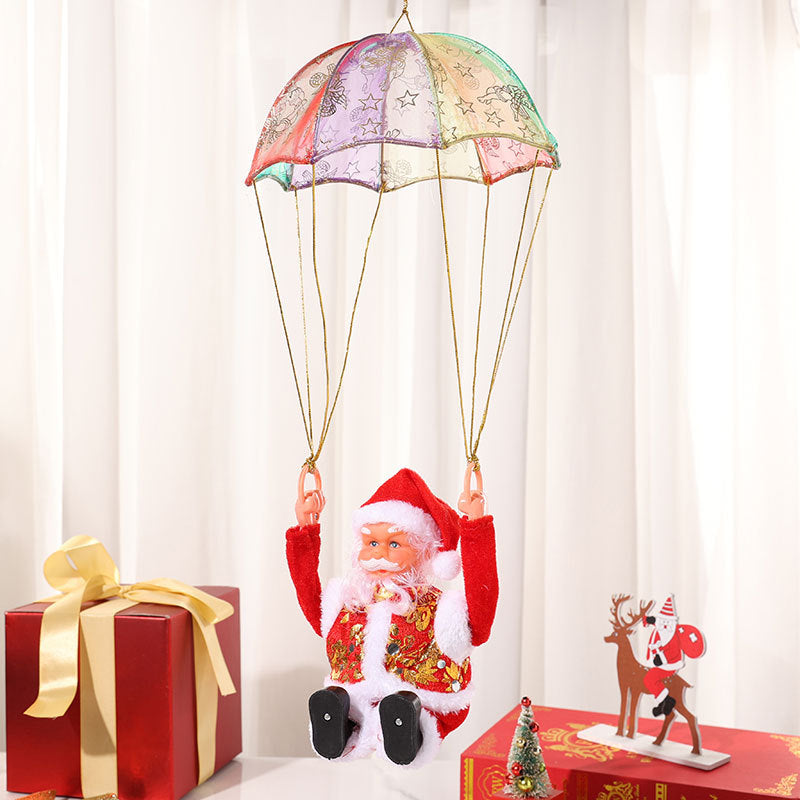 Parachuting Santa Claus Figurine Christmas Hanging Decoration