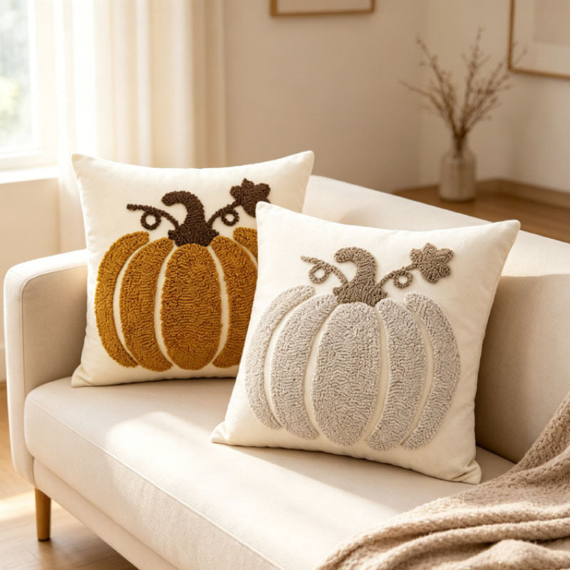 Halloween Pumpkin Throw Pillow | Available in 8 Colors | Plush Accent for Sofas, Chairs, and Beds