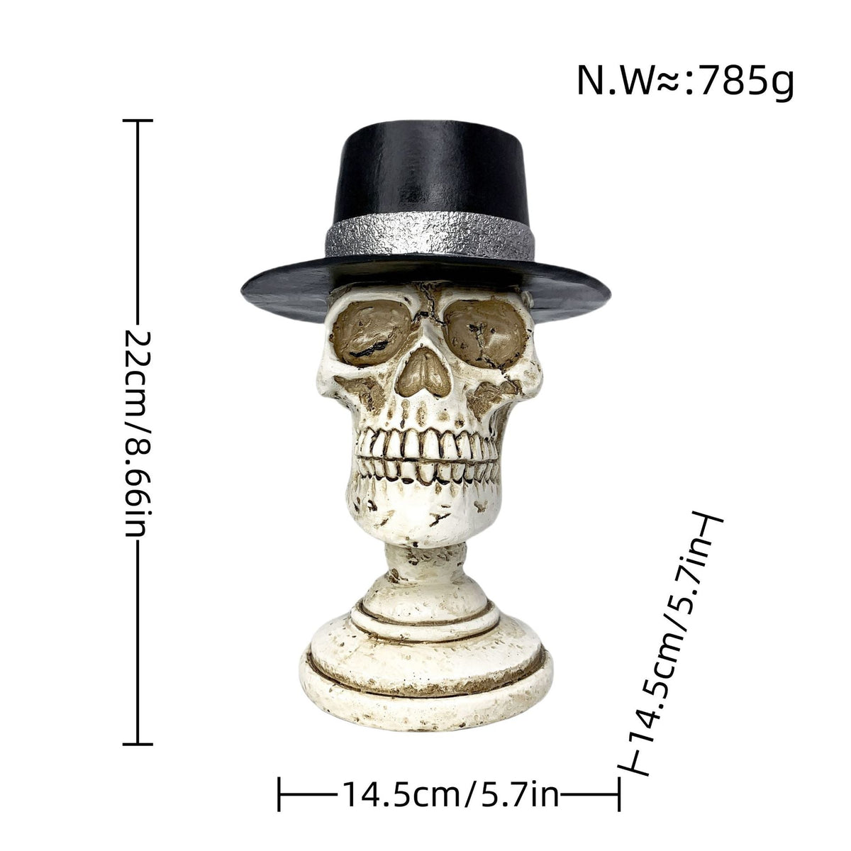 Halloween Skeleton Floral Decorative Figure | Available in 7 Colors | Stands on Shelves, Mantels, and Side Tables