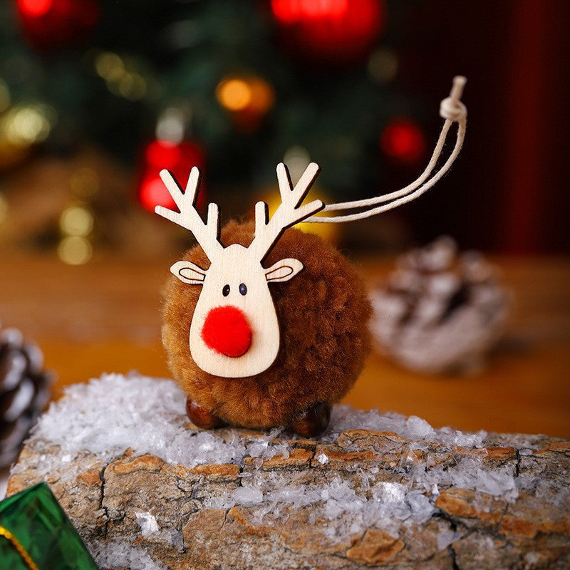 Plush Fabric Christmas Tree Decorations Ornaments Hanging Set