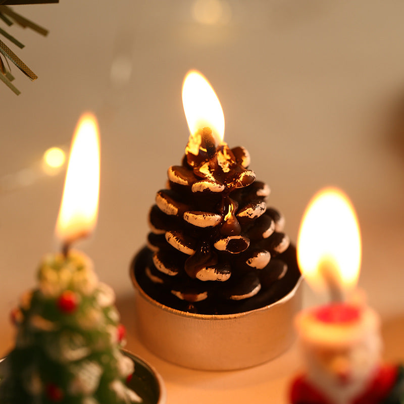 Christmas Tree Candles Set of Mini Santa and Snowman Tealights