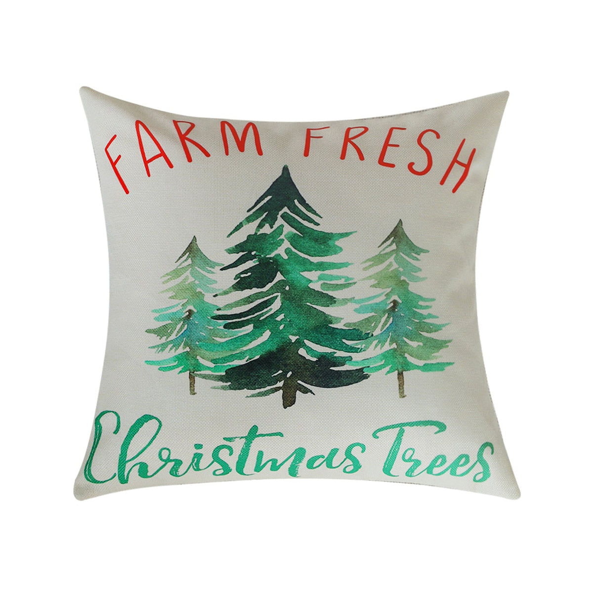 Christmas Throw Pillow Covers with Farm Fresh Tree Print