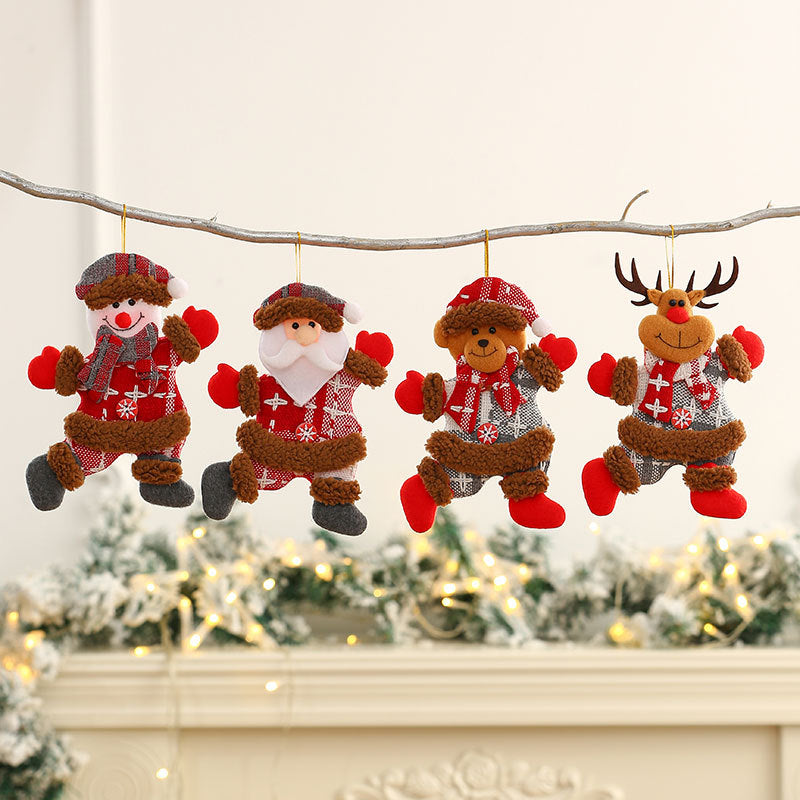 Plush Santa Claus Christmas Tree Ornaments Hanging Figurines