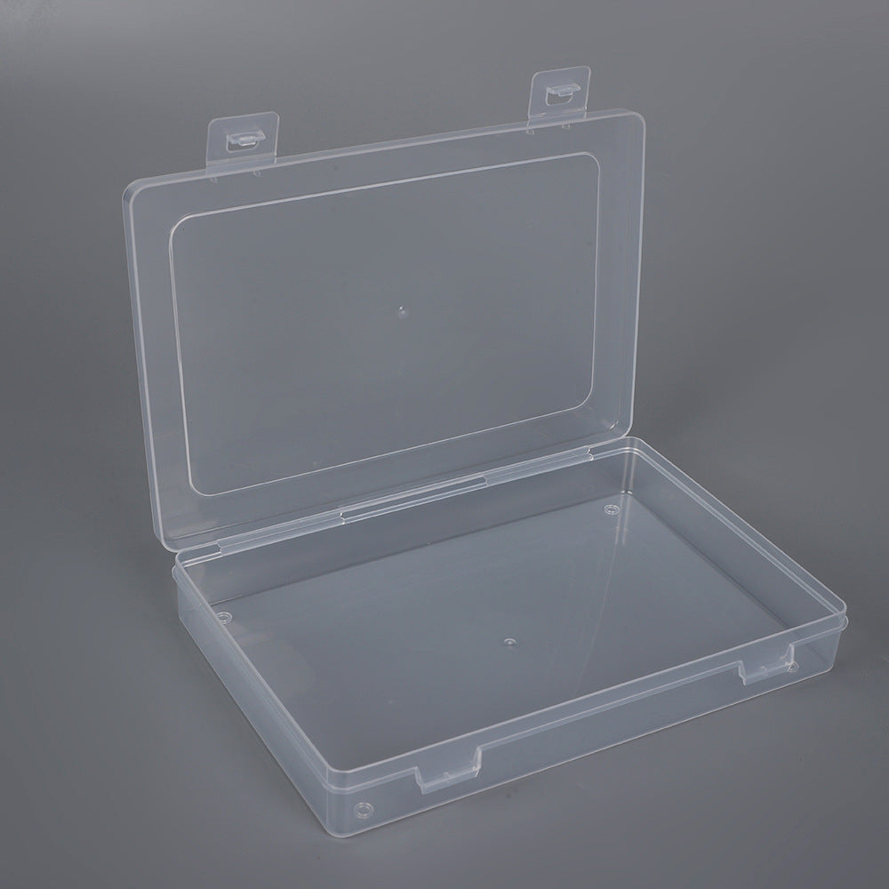 Clear Flat Box for Craft Storage and Office Supplies | Snap Latches Keep the Lid Shut | 8.07 x 5.39 x 1.22 in