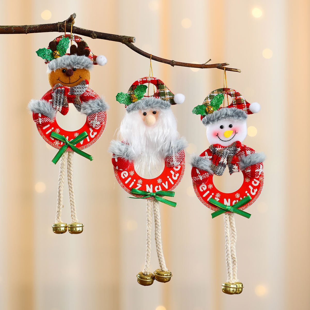Christmas Tree Ornaments Hanging Santa Wreath Ornament