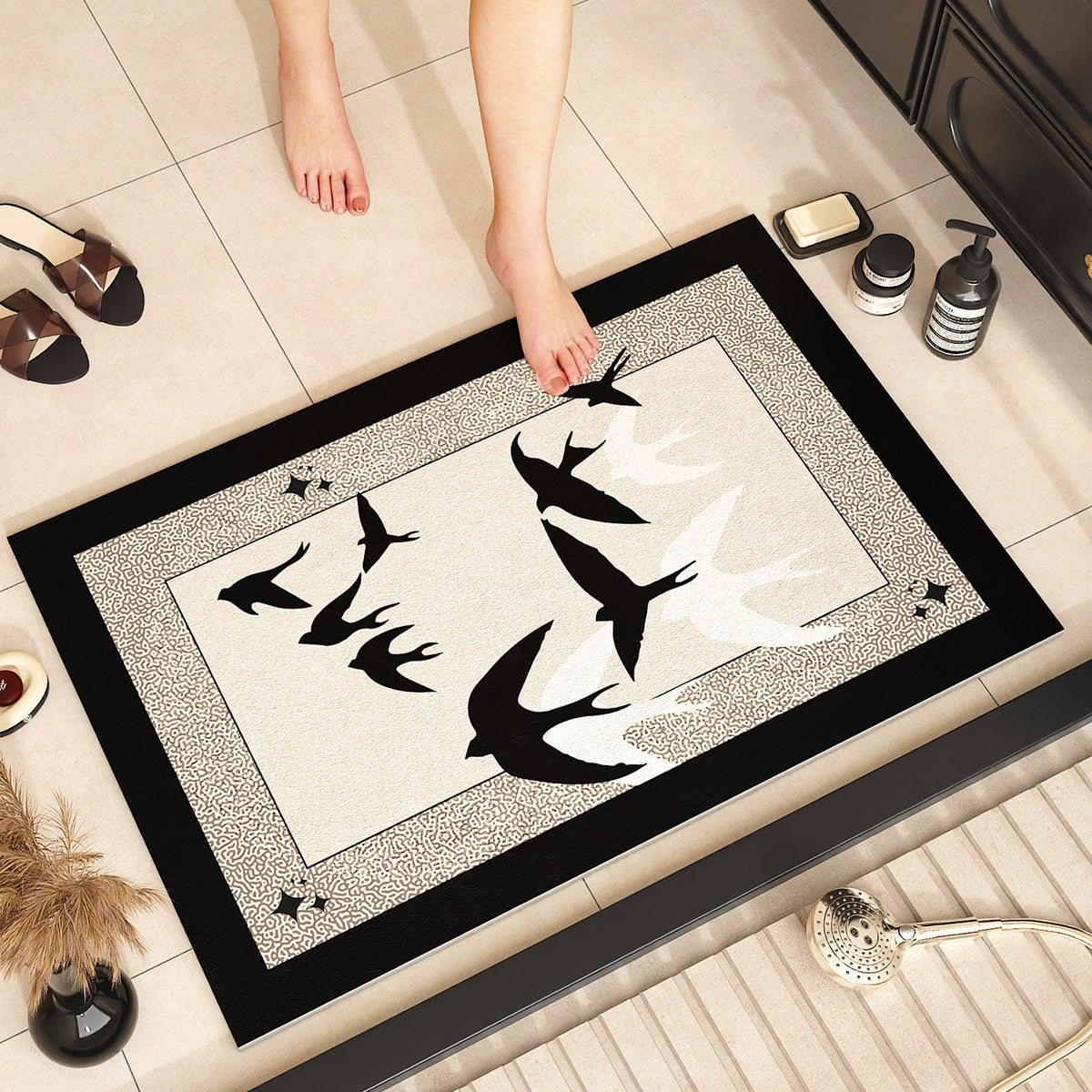 Plush Bath Mat with Quick-Dry Surface and Non-Slip Backing | Absorbent Bathroom Rug | Machine Washable