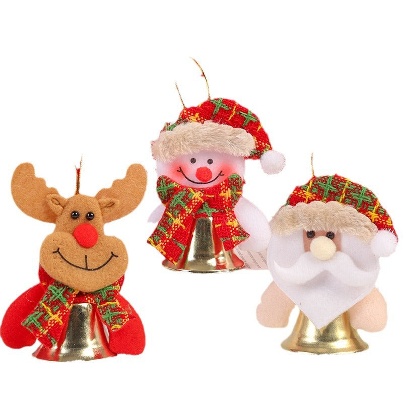 Felt Santa Reindeer Snowman Christmas Tree Ornaments with Bell
