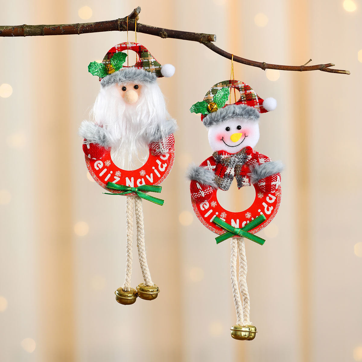 Christmas Tree Ornaments Hanging Santa Wreath Ornament