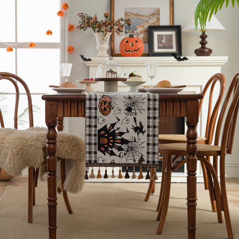 Halloween Table Runner | Available in Black, Kürbis, Yellow | Sets the Table for Dinners, Parties, and Buffets