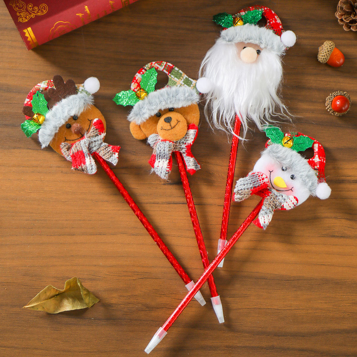 Christmas Pen with Santa, Snowman, Bear or Reindeer Topper