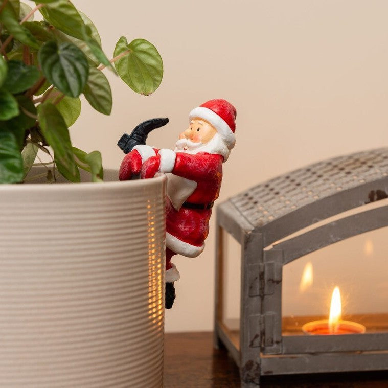 Snowman and Santa Christmas Decorations for Plant Pots