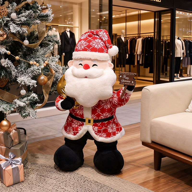 Life Size Standing Plush Santa Claus Decoration for Home