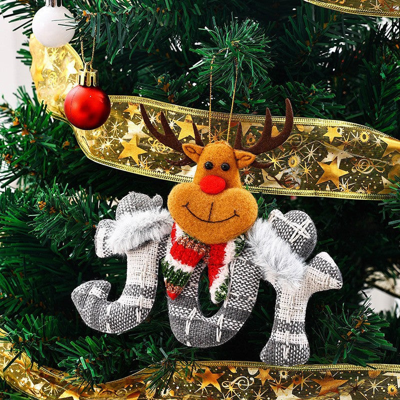 Plush Fabric Christmas Tree Decorations Ornaments Hanging Set