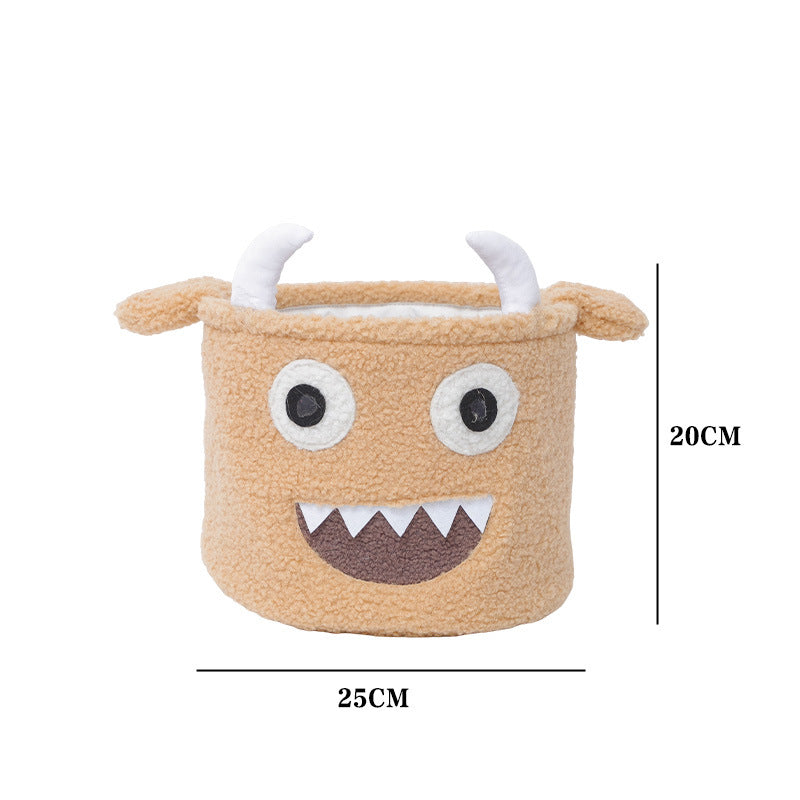 Halloween Monster Decorative Basket | Available in White, Orange | Holds Treats and Decorations, Then Stores Them After
