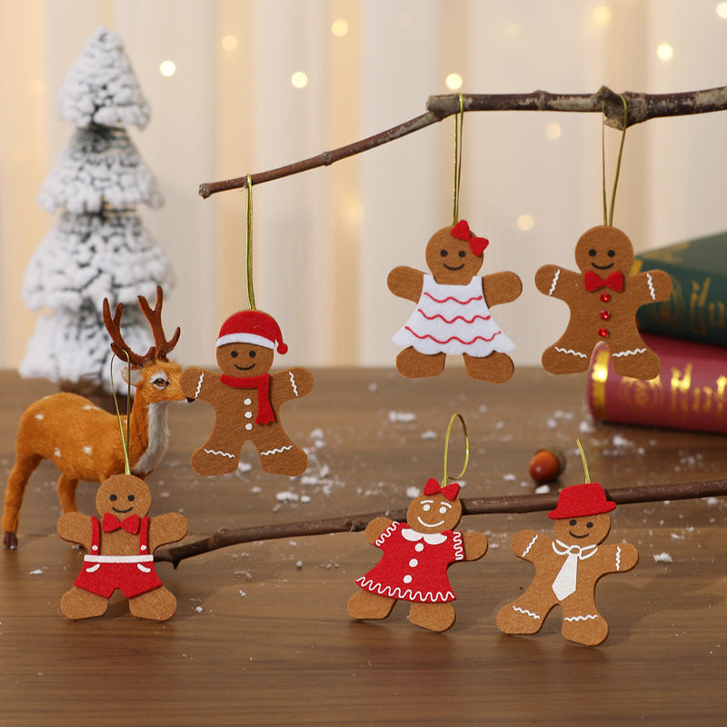 Felt Christmas Tree Ornaments Set with Hanging Loops