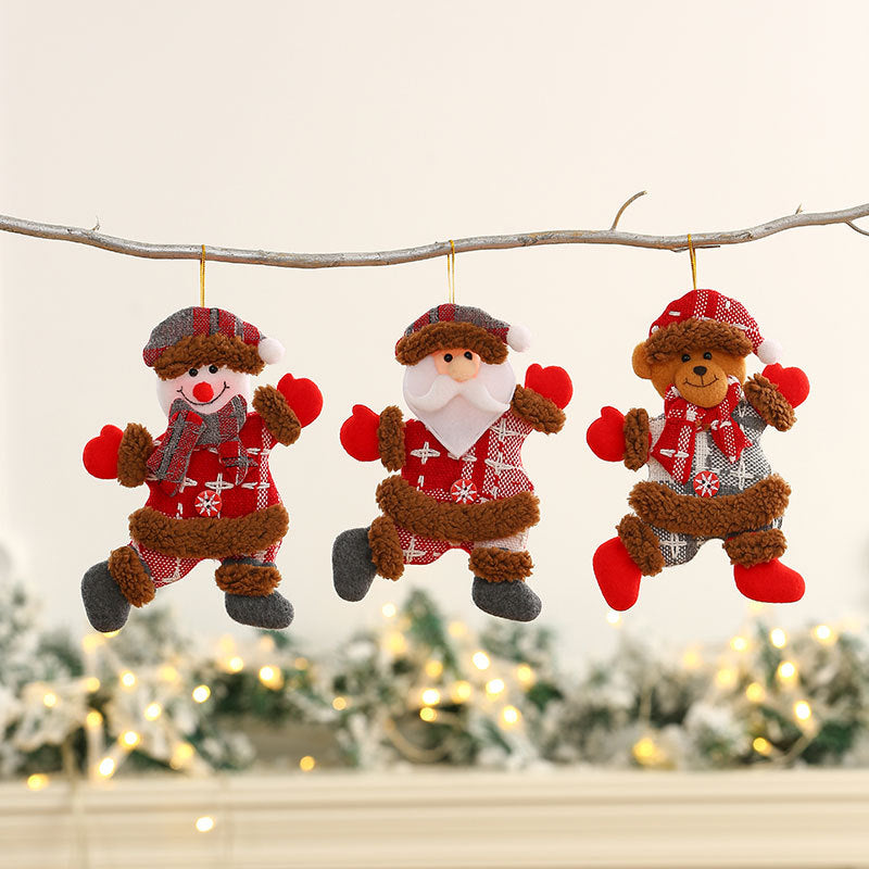 Plush Santa Claus Christmas Tree Ornaments Hanging Figurines