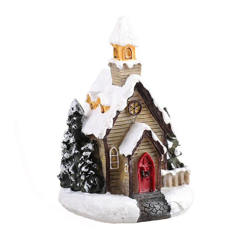 Light Up Christmas Village Houses Figurines with LED Glow