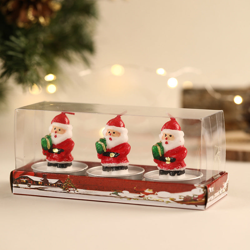 Christmas Figurines Tealight Candle Set for Holiday Table Decor