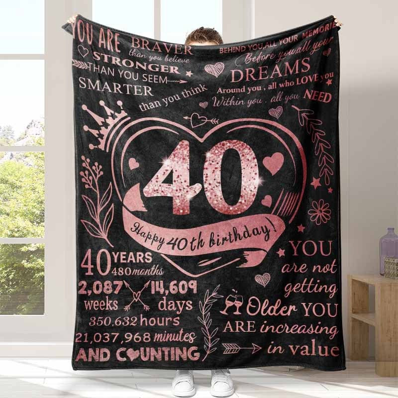 Milestone Birthday Fleece Warm Blanket with Quotes | Soft Machine Washable Throw | 6 Ages | 4 Sizes