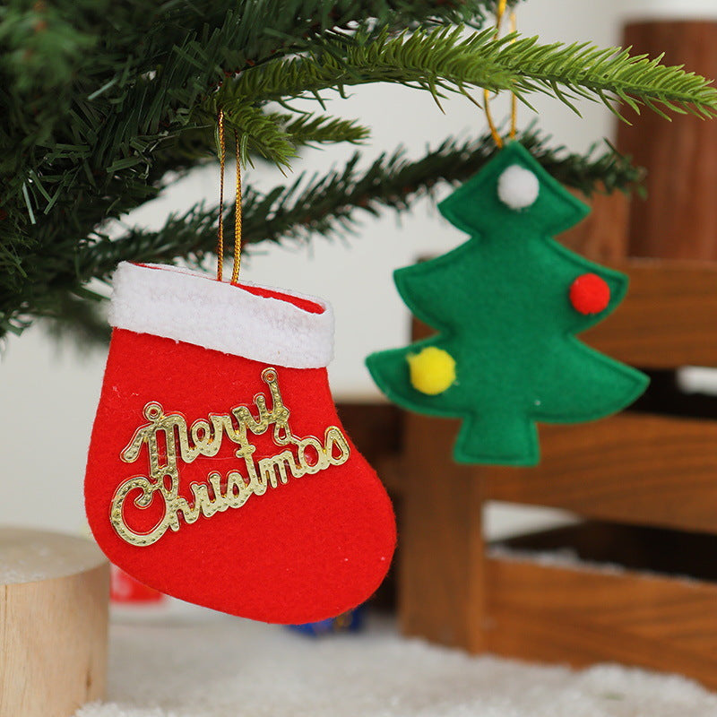 Plush Christmas Tree Ornaments with Santa, Reindeer and Snowman