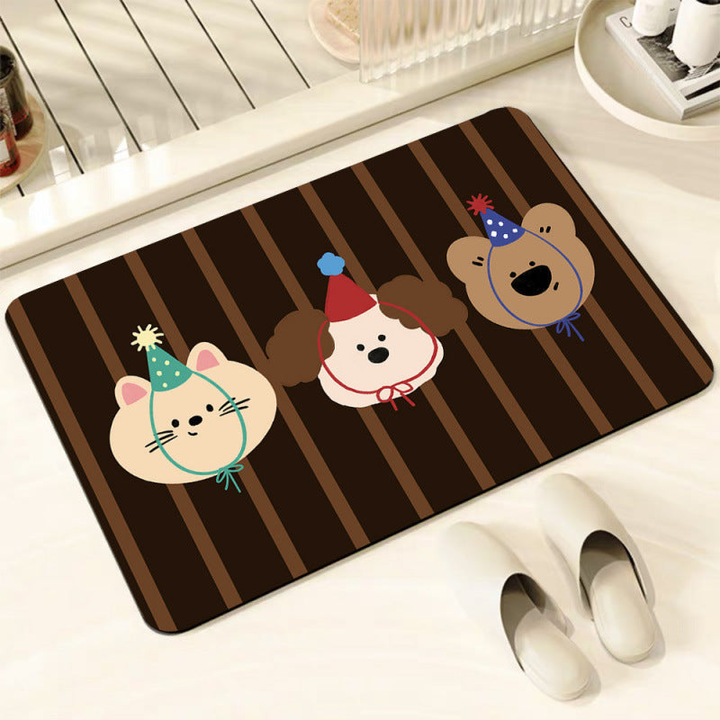 Dog Face Welcome Doorway Mat with a Non-Slip Backing | Hard-Wearing Entrance Rug, Wipe Clean | 4 Designs