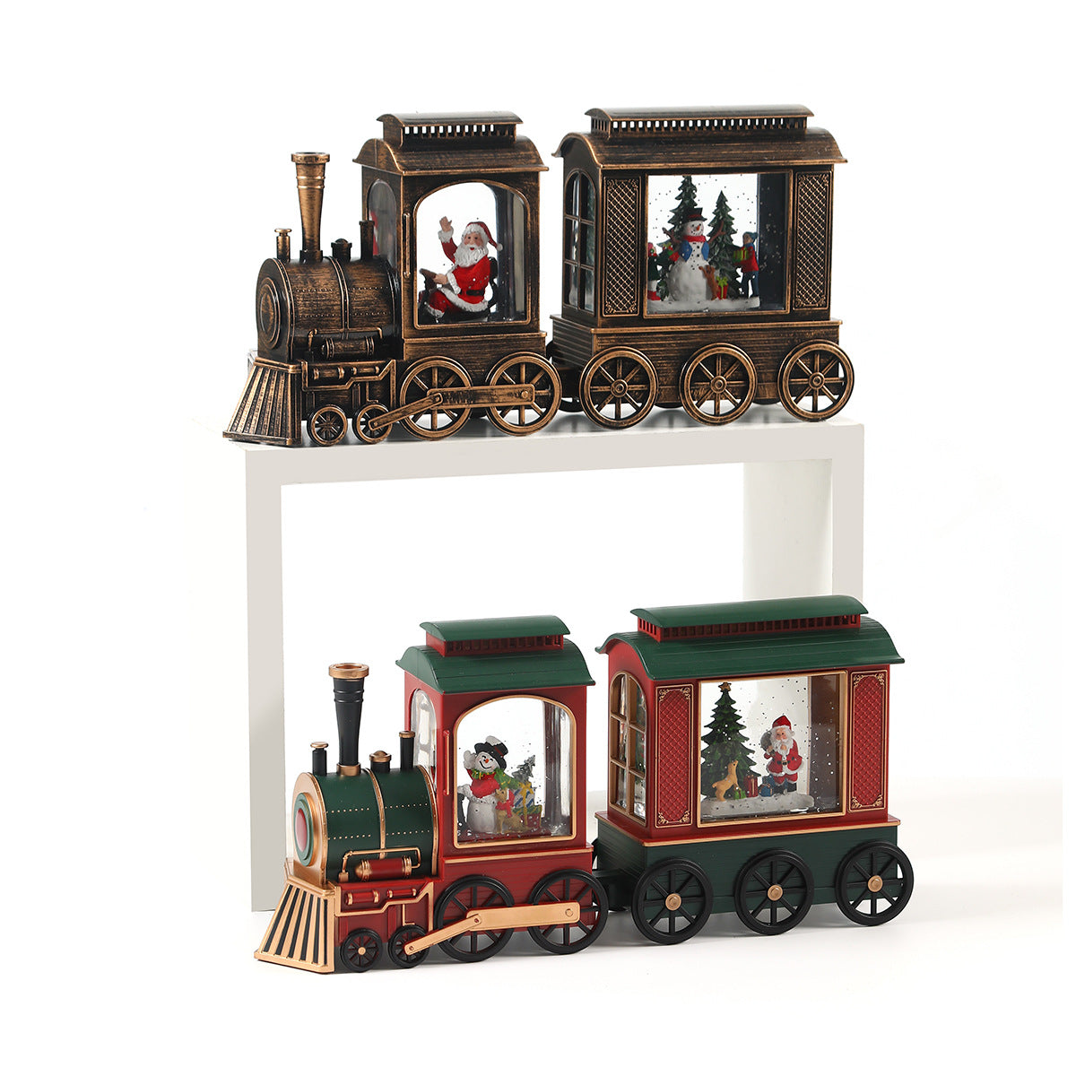 Christmas Figurines LED Lighted Holiday Train Decoration