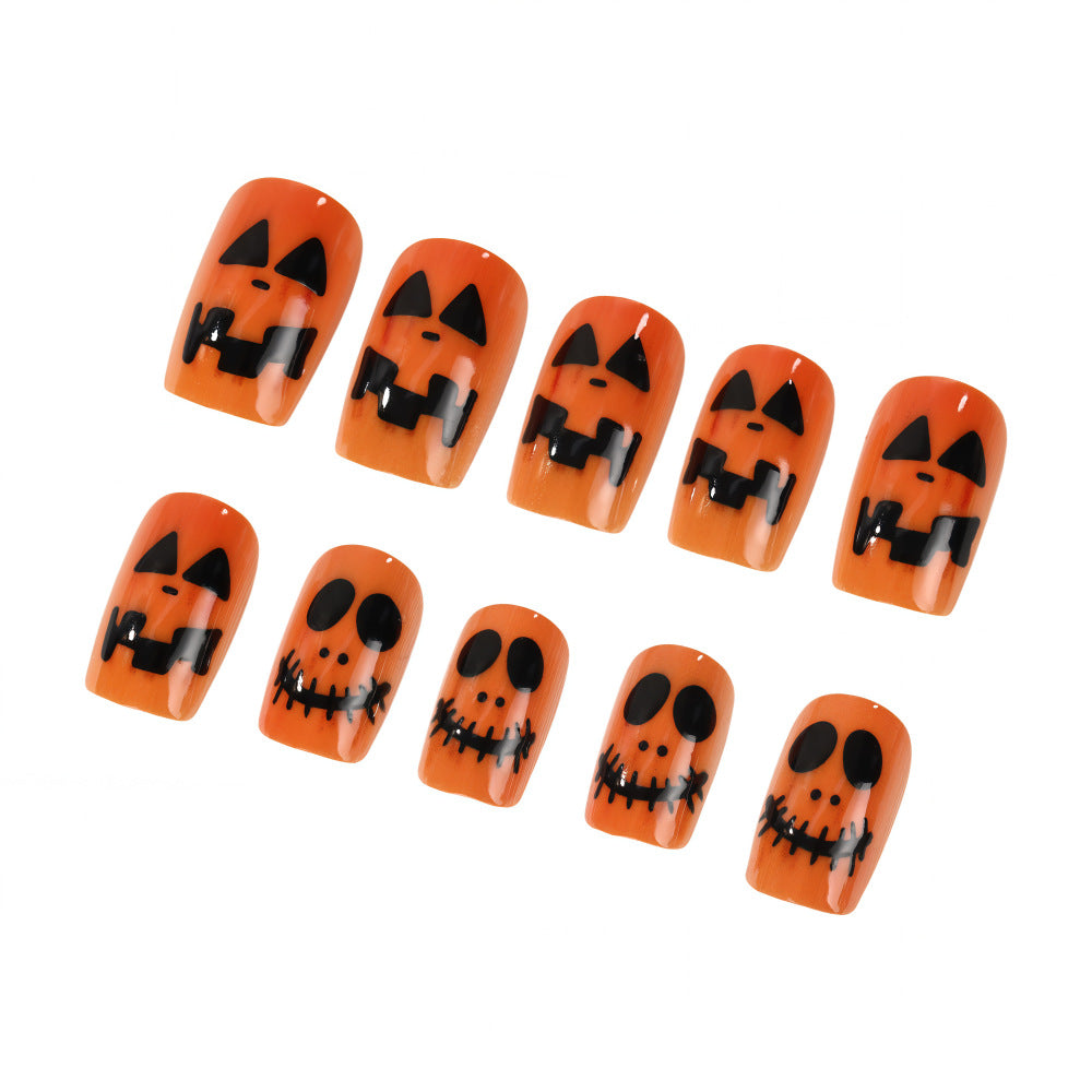 Halloween Press-On Nails | Available in White, Transparent | Glue-Free Application in Minutes for Parties and Nights Out