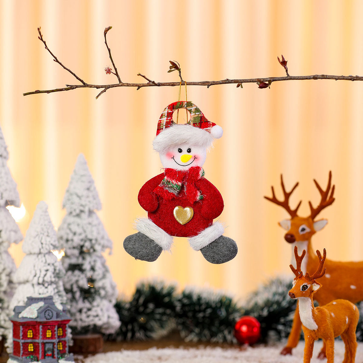 Felt Christmas Angel Ornaments with Red Hat, Wings and Star Details | Hanging String Included | Twenty Designs for Tree or Gift Wrap