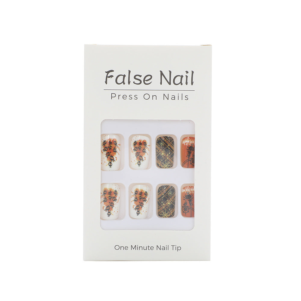 Halloween Press-On Nails | Available in Transparent, White | Glue-Free Application in Minutes for Parties and Nights Out