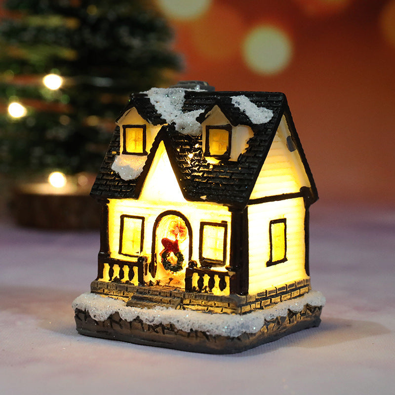 Light Up Christmas Village Houses Figurines with LED Glow