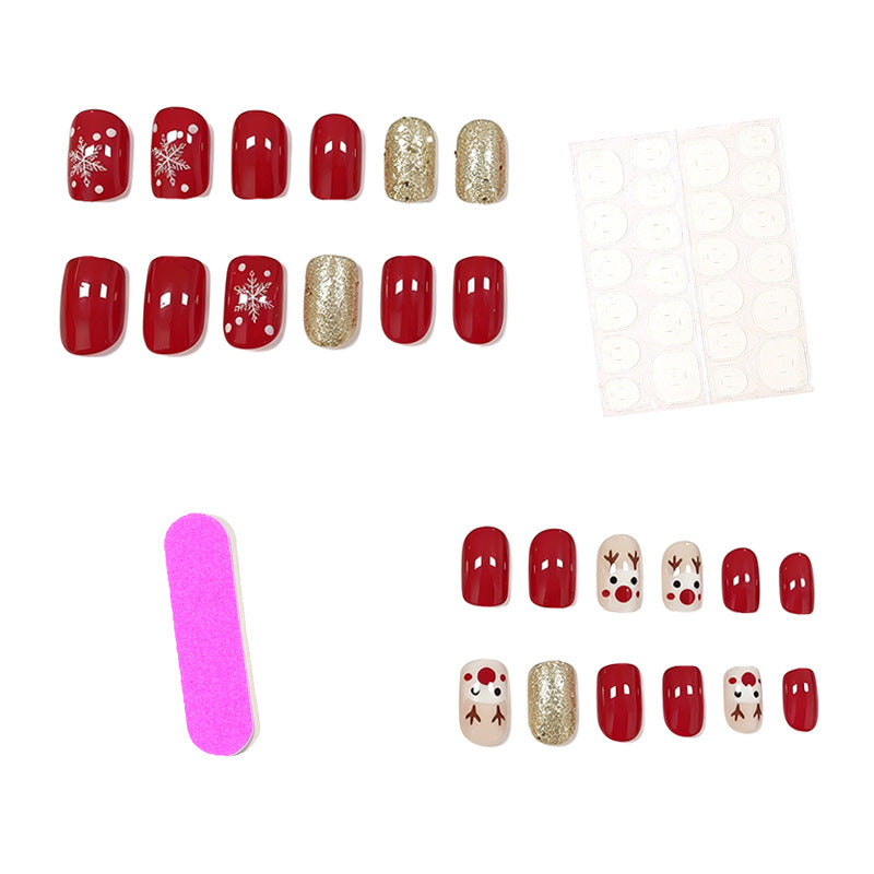 Reindeer and Snowflake Press On Nails for Christmas