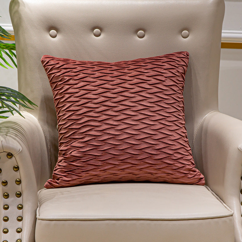 Textured Wave Decorative Pillow Covers with Machine-Washable Fabric | Square Accent for Sofa or Bed | 9 Colors
