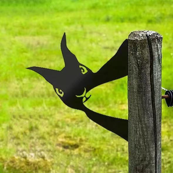 Garden Metal Art Farm Animal Silhouette on a Ground Stake | Coated Finish That Handles Sun and Rain | 24 Motifs to Choose
